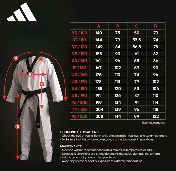 Adidas Taekwondodräkt Adi-Fighter Eco svart krage