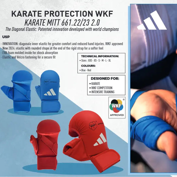 Adidas Knogskydd WKF (Blå eller röd)