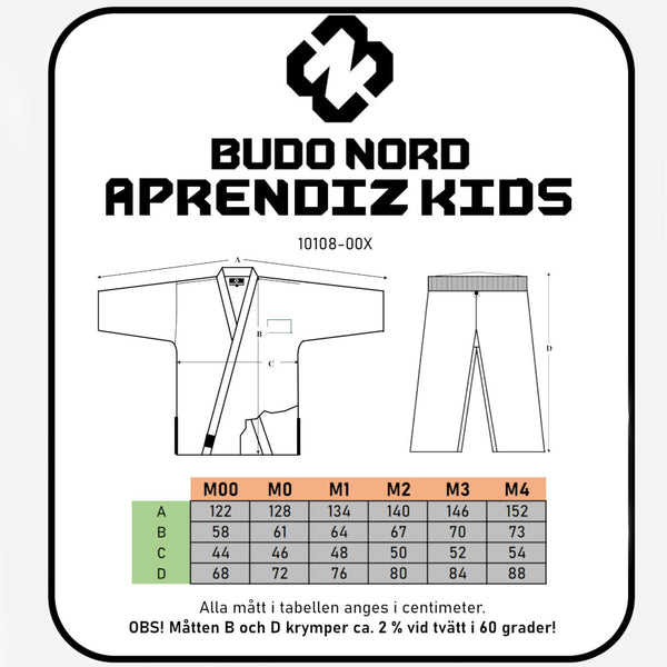 Budo-Nord BJJ Dräkt Aprendiz Vit - Kids