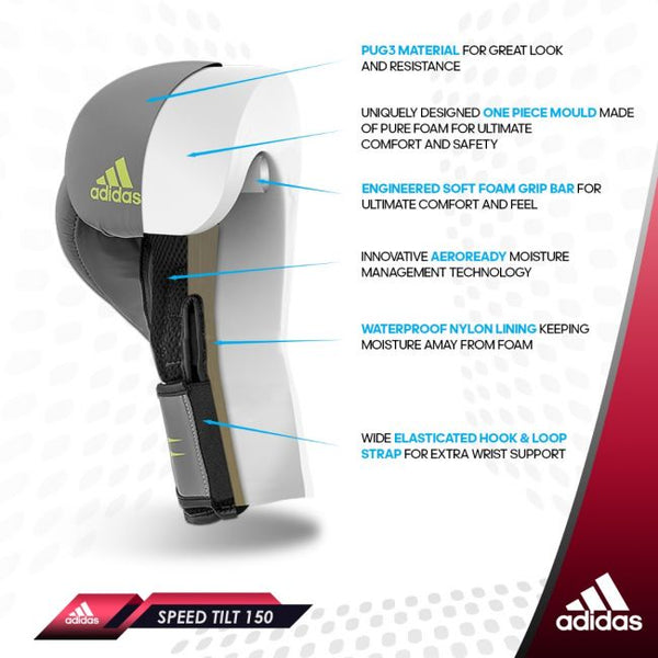 Adidas Speed Tilt 150 Boxhandske Grå-svart